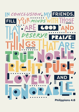 Inspirational Bible Verse from Philippians 4:8