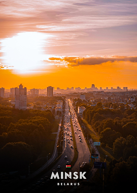 Minsk Belarus Sunset Highway