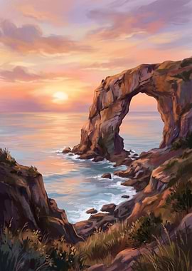 Sunset Arch Rock Formation