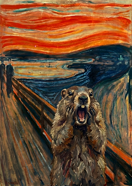 Groundhog Screaming in Edvard Munch's The Scream
