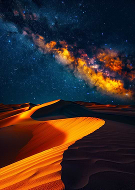 Desert Dunes Under the Milky Way
