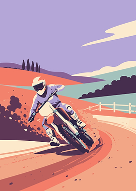 Motocross Rider on a Dirt Track