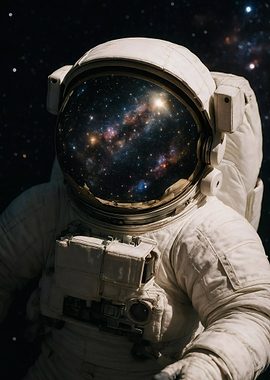 Milky Way Galaxy Reflection Astronaut Space Art