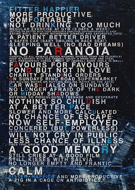 Radiohead OK Computer Lyrics Poster