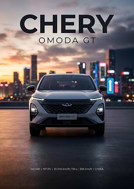 Chery Omoda GT car at sunset