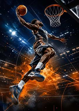 Basketball Player Dunking