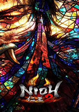 Nioh 2 Stained Glass Poster