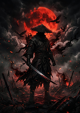 Samurai Under a Blood Moon