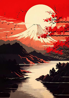 Mount Fuji with Cherry Blossoms