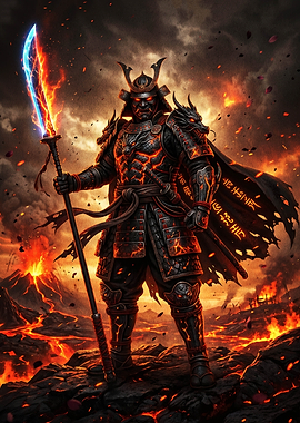 Fiery Samurai Warrior