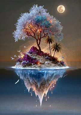 Floating Island with Crystal Tree