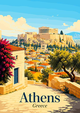 Athens Greece Travel Poster