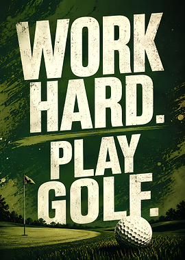 Work Hard Play Golf Poster