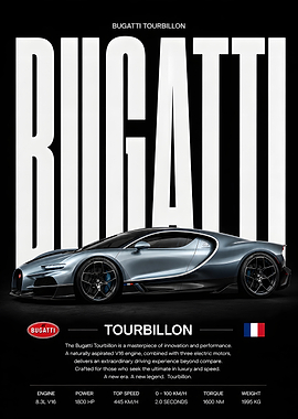 Bugatti Tourbillon Car Poster