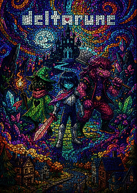 Deltarune Stained Glass Poster