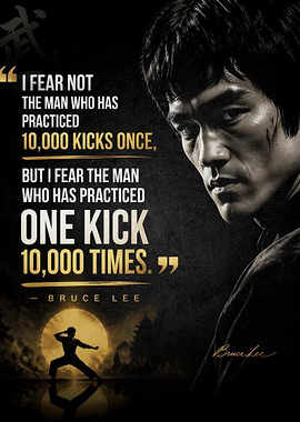 Bruce Lee inspirational quote poster