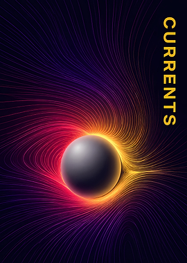 Abstract Sphere with Flowing Lines