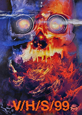 VHS/99 Skull Cityscape Painting