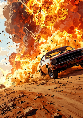 Car Evading Explosion