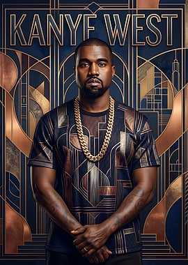 Kanye West Art Deco Portrait
