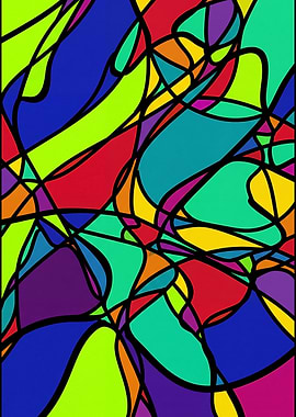Abstract Stained Glass Art