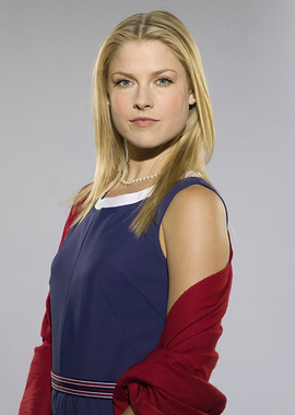 Ali Larter in a blue dress