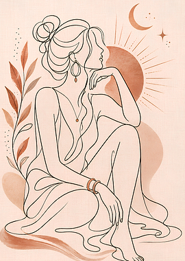 Bohemian Woman with Celestial Elements