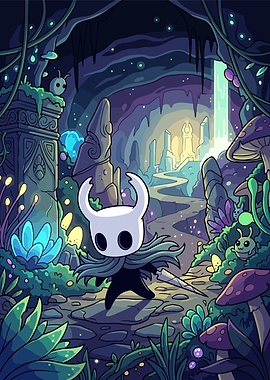 Hollow Knight in a Cave