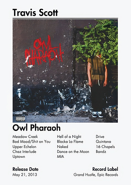 Travis Scott Owl Pharaoh Album Poster