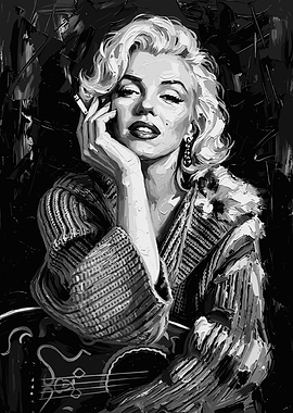 Marilyn Monroe with Guitar