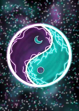 Neon Yin Yang Galaxy