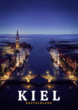 Kiel Germany at Night