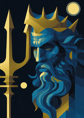 Stylized Portrait of Poseidon