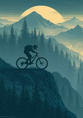 Mountain Biker at Sunset