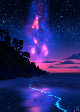 Bioluminescent Beach