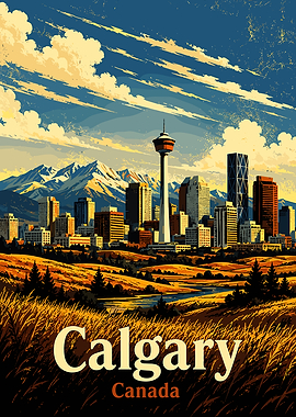 Calgary Cityscape Canada Poster