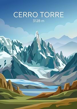 Cerro Torre Mountain Poster