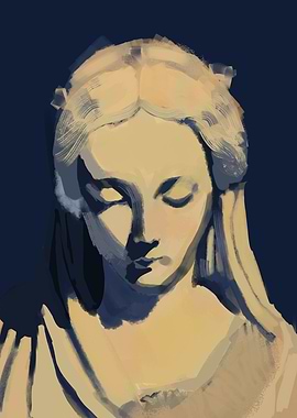 Statue of a Woman with Closed Eyes