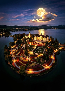 Moonlit Island Castle and Gardens