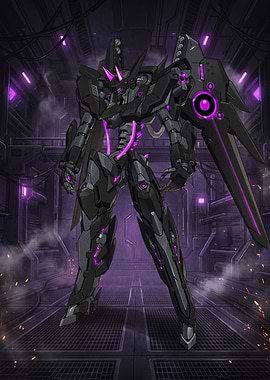 Dark Mecha with Purple Accents