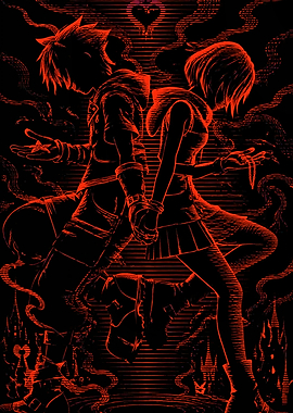 Sora and Kairi Heartless Embrace