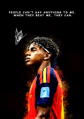 Footballer with Inspirational Quote