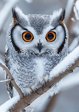 Close-up of a snowy owl