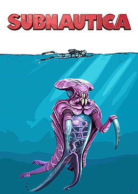 Subnautica Diver and Leviathan