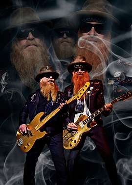 ZZ Top Band Members with Guitars