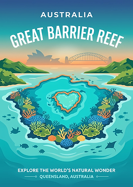 Great Barrier Reef Travel Poster