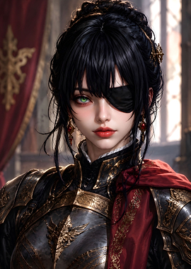 Fantasy Warrior Woman with Eye Patch
