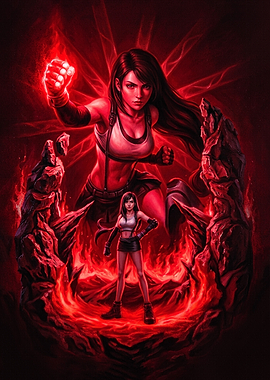 Tifa Lockhart in Fiery Aura