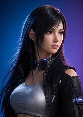 Tifa Lockhart in a black jacket