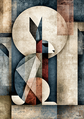 Japandi Geometric Icon No. 09 – Tsuki no Usagi Japanese Wall Art